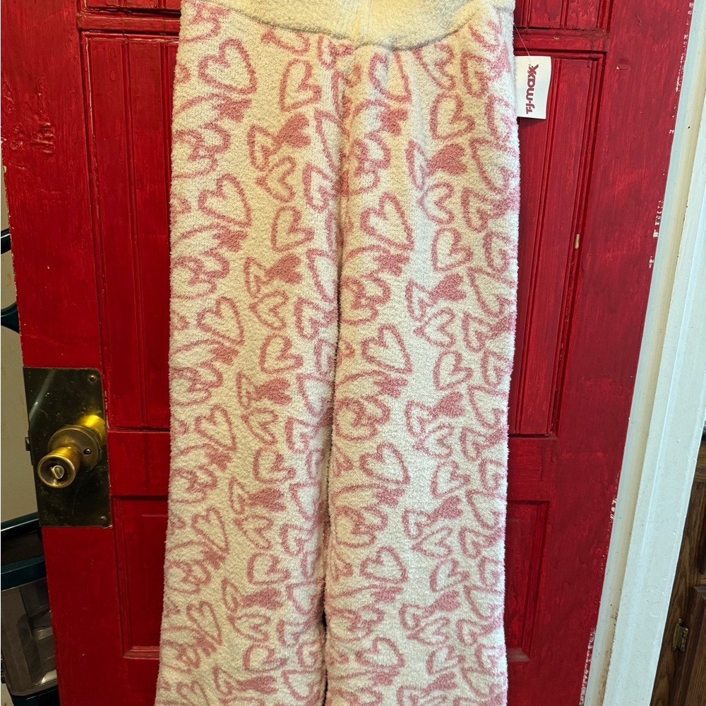 cupcakes & cashmere Pink Heart Pattern lounge pants